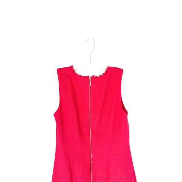 Karl Lagerfeld Dress Pink Sleeveless Tweed Twee Preppy Academia Work Size 8 - Picture 9 of 12